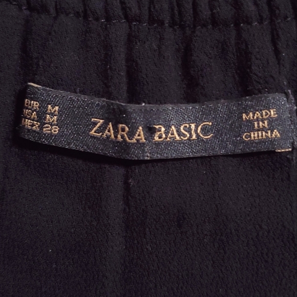 ZARA Black Tank jumpsuit Faux Wrap Pockets Lightweight M Minimalist Quiet Luxury - Picture 16 of 16